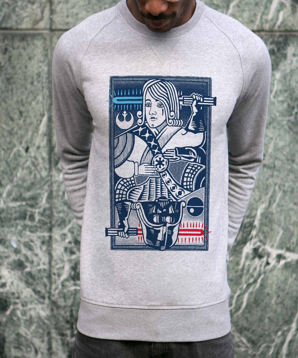 Sweat pour Homme King of Darkside de couleur Gris chiné