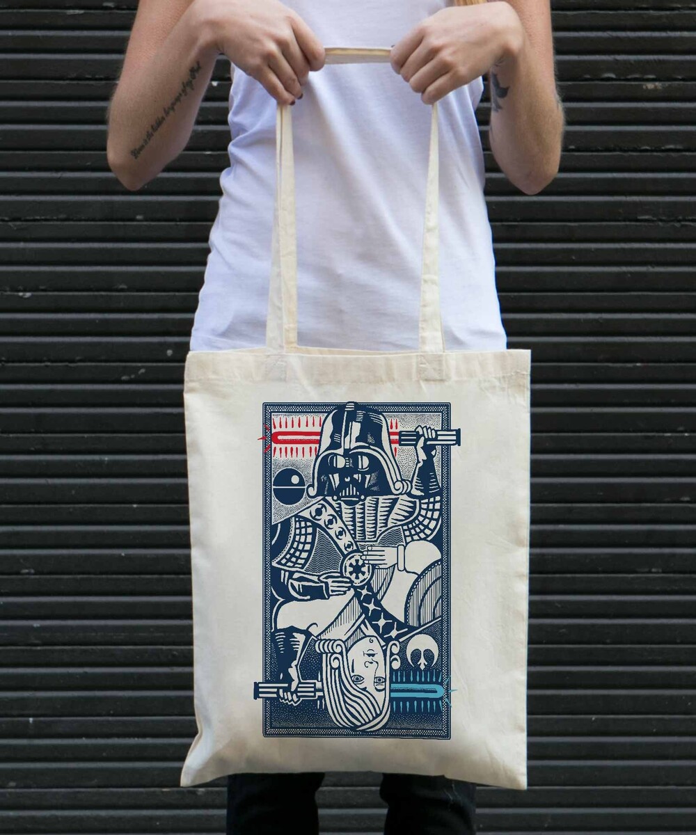 Tote Bag Dark Vador vs Anakin de couleur Crème