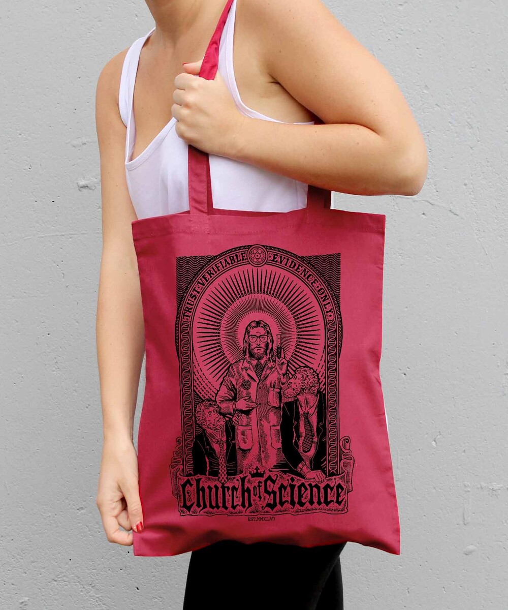 Tote Bag Church Of Science de couleur Cranberry