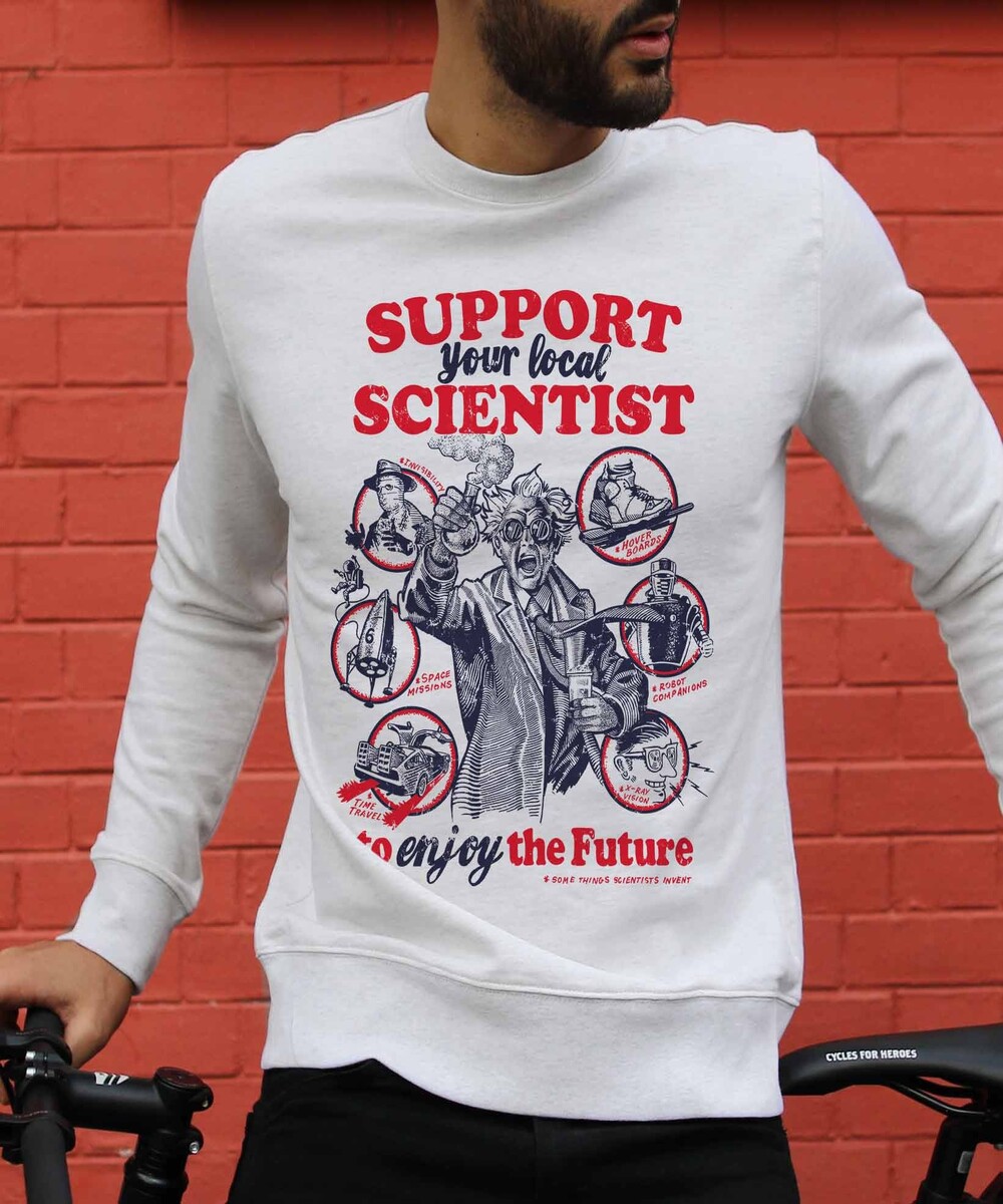 Sweat pour Homme Support Science de couleur Gris chiné