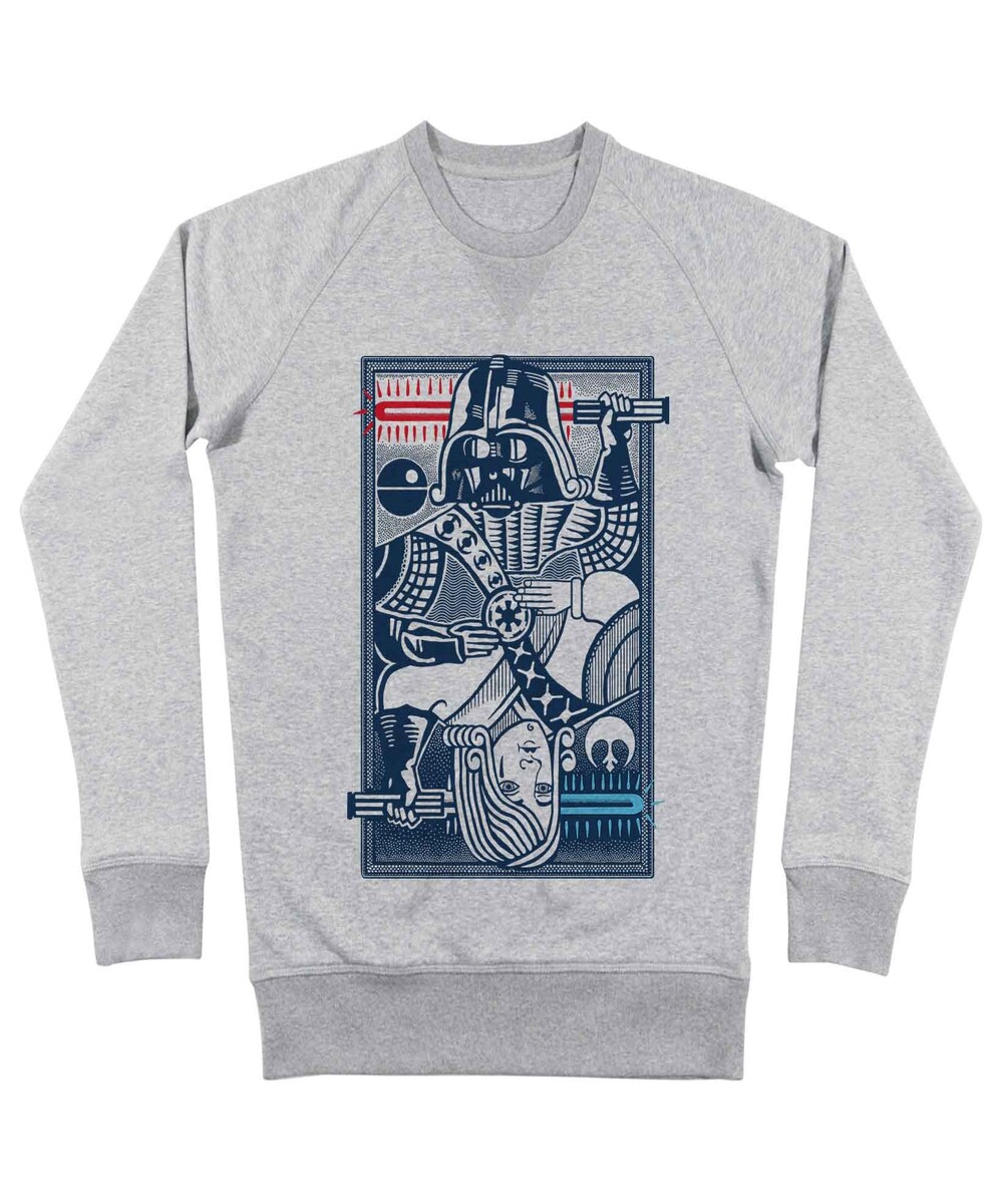 Sweatshirt pour Homme Dark Vador vs Anakin de couleur Gris chiné