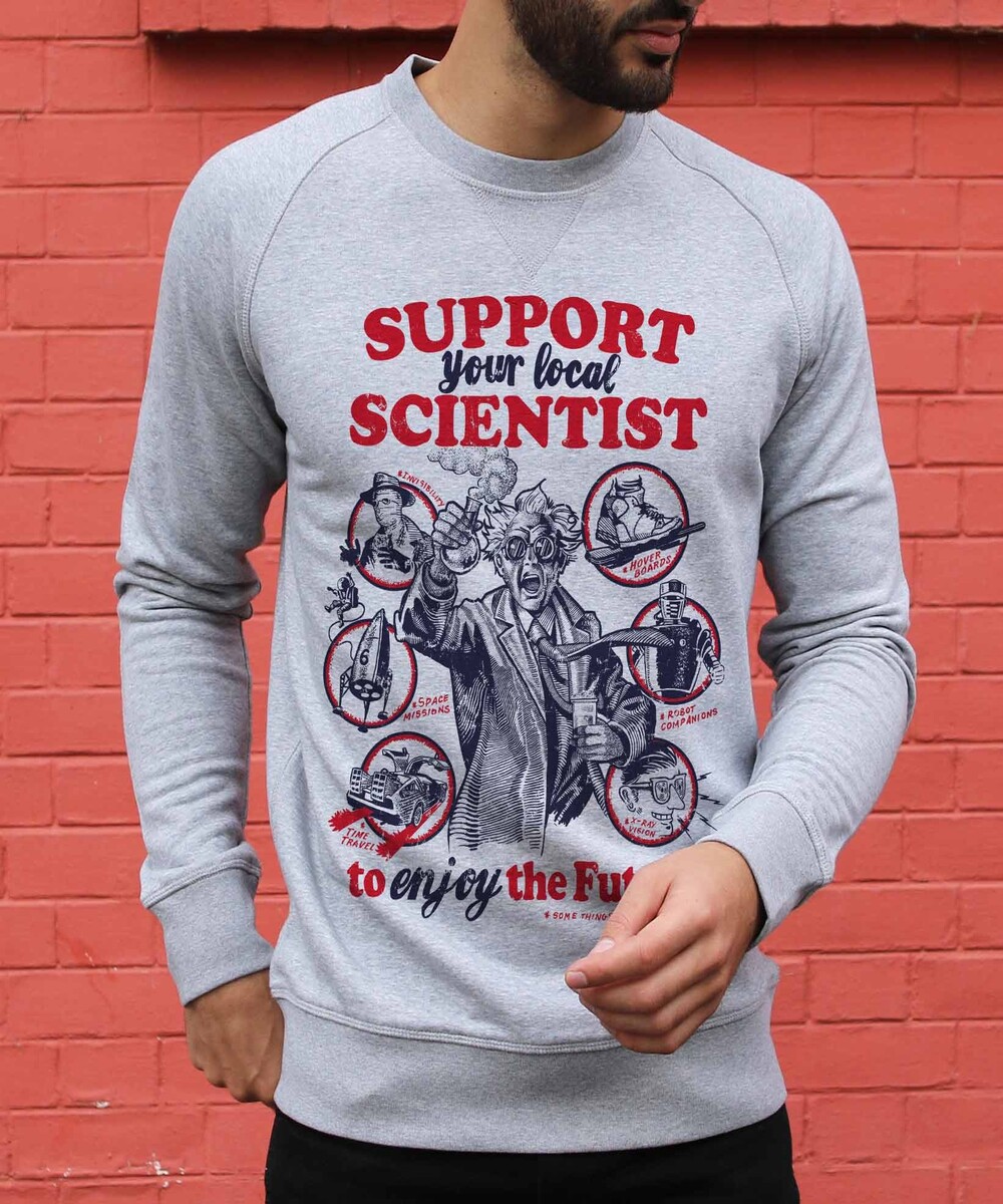 Sweat pour Homme Support Science de couleur Gris chiné