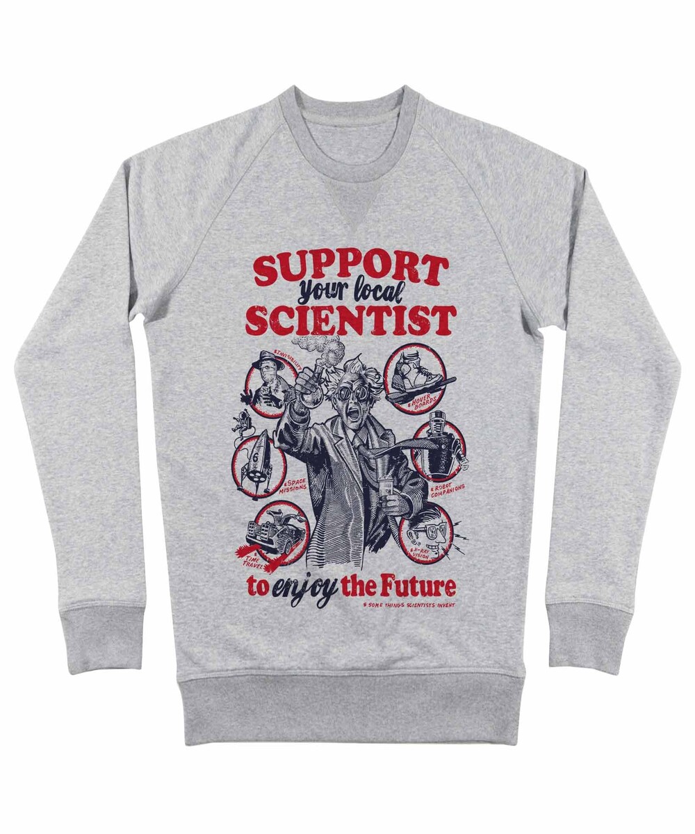 Sweat pour Homme Support Science de couleur Gris chiné