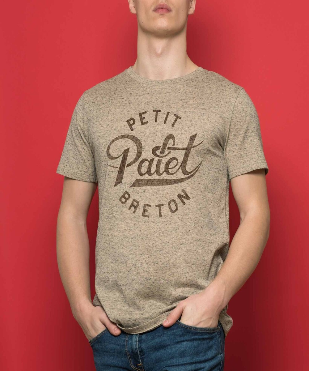 T-shirt pour Homme Petit Palet Breton de couleur Sable