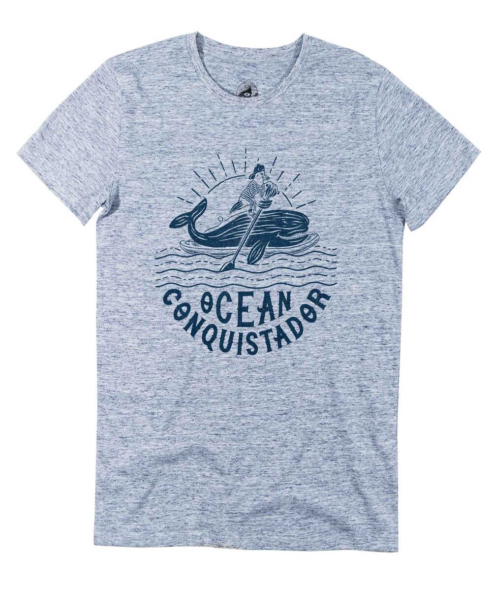 T-shirt pour Homme Ocean Conquistador de couleur Bleu tramé