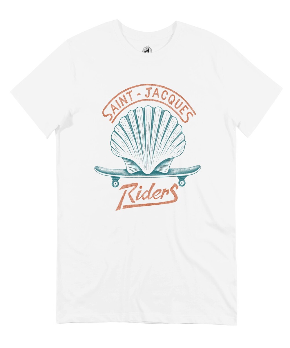 T-shirt pour Homme Saint Jacques Riders de couleur Blanc