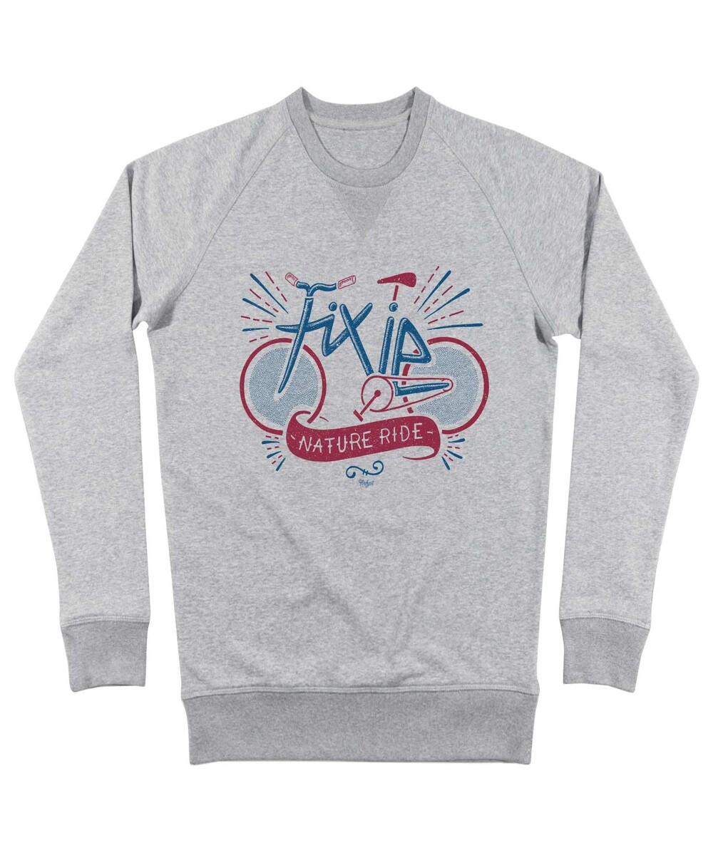 Sweatshirt pour Homme Fixie de couleur Gris chiné