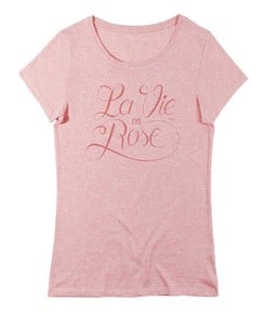 T-shirt Femme avec un Femme La Vie en Rose Grafitee