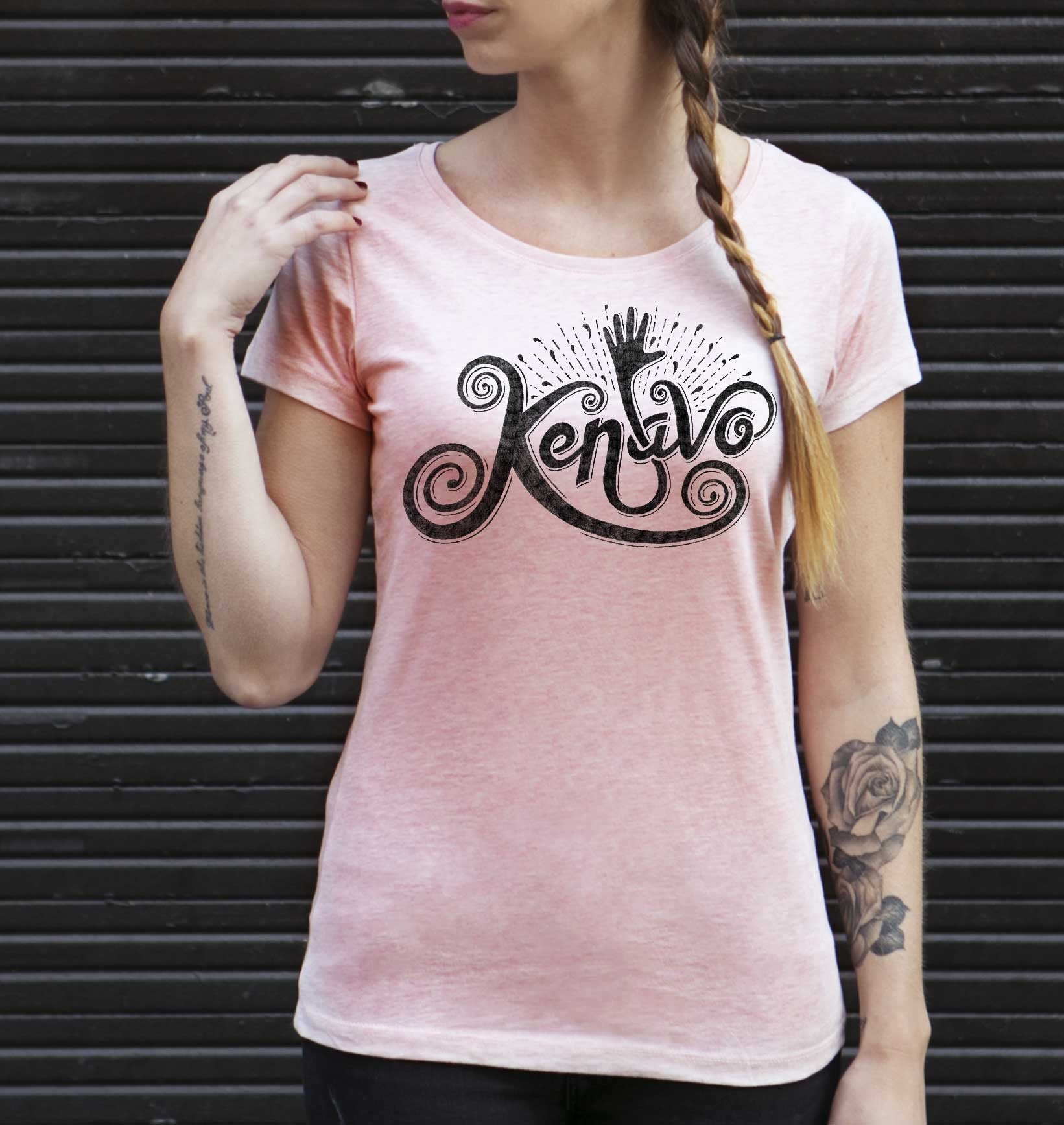 T-shirt Femme Kenavo de couleur Rose chiné par Flowhynot