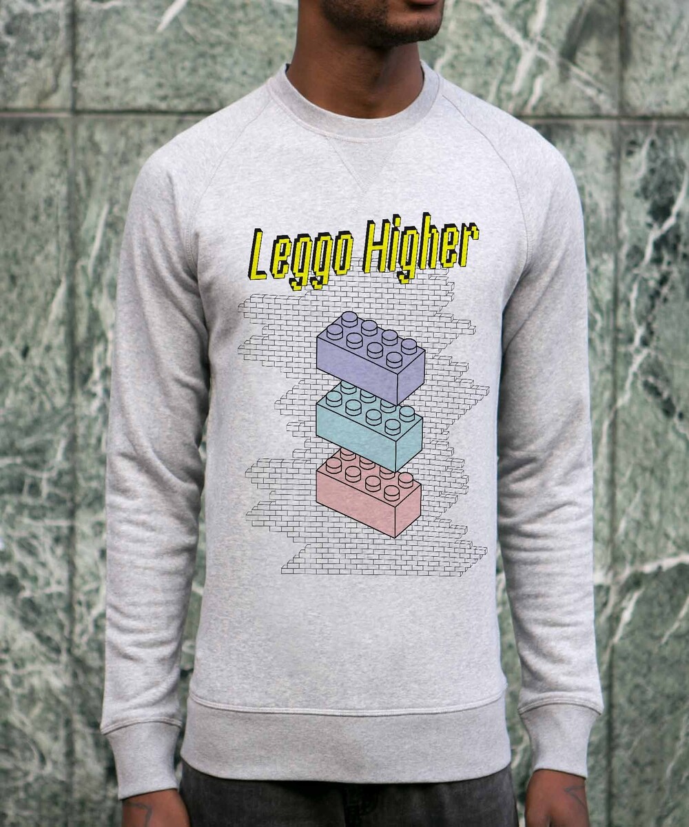 Sweat pour Homme Leggo Higher de couleur Gris chiné