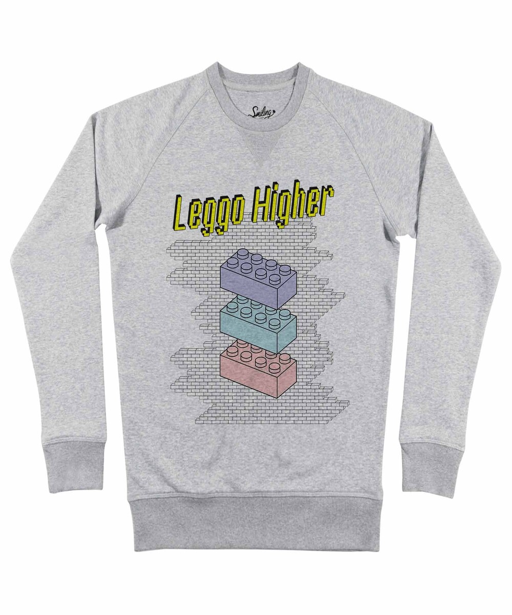 Sweat pour Homme Leggo Higher de couleur Gris chiné