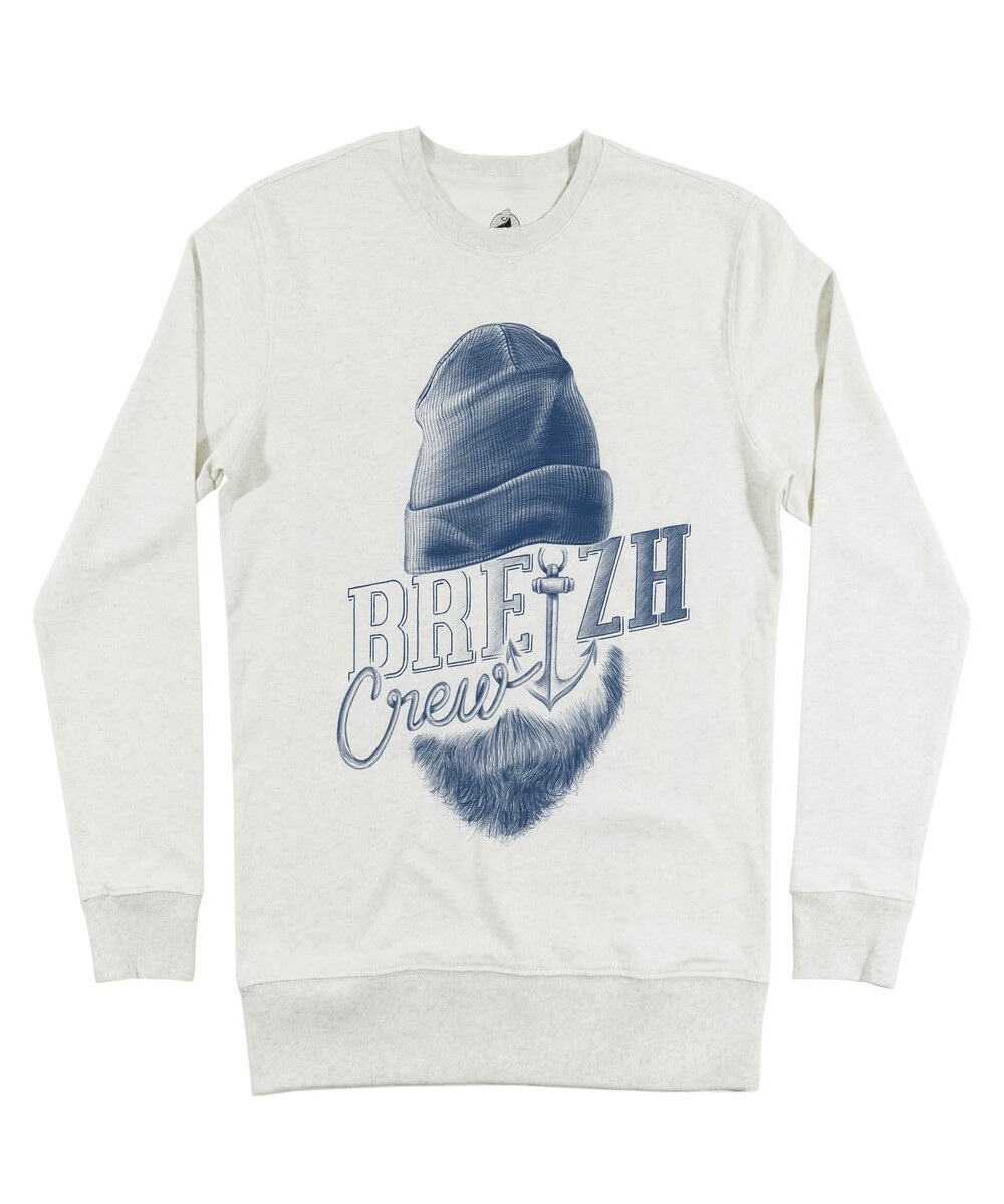 Sweat pour Homme Breizh Crew de couleur Beige chiné