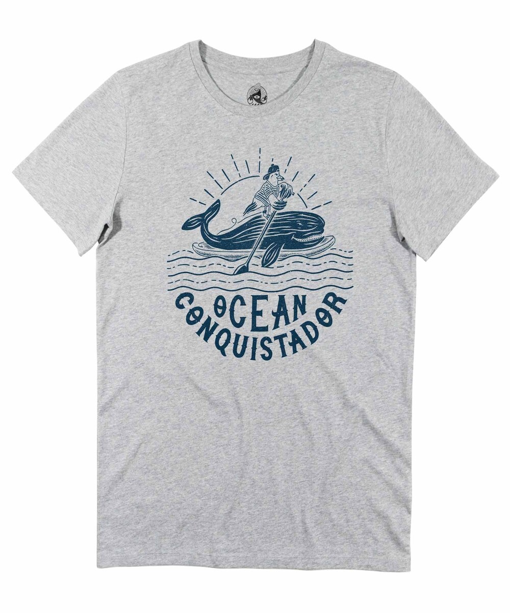 T-shirt pour Homme Ocean Conquistador de couleur Gris chiné