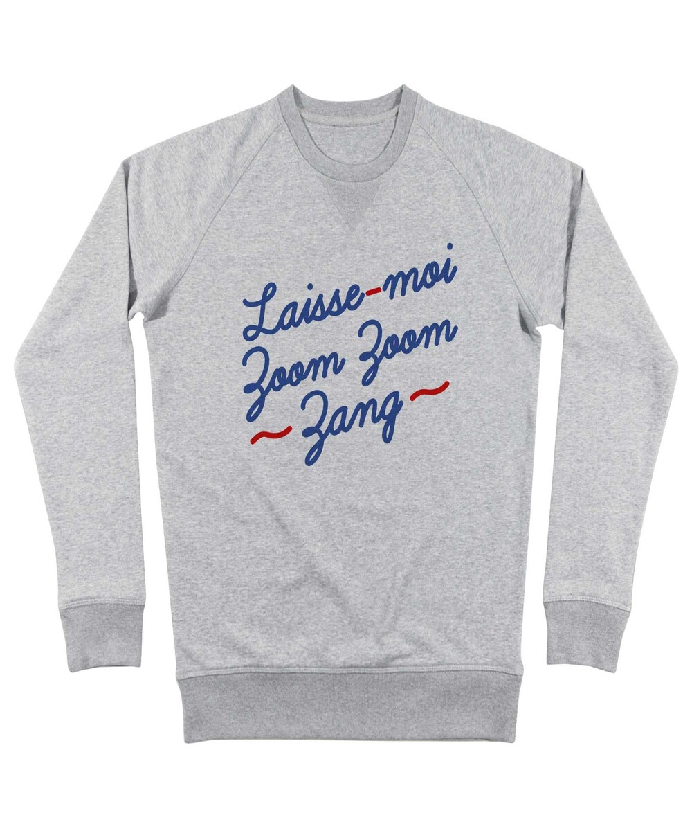 Sweat pour Homme Zoom Zoom Zang de couleur Gris chiné