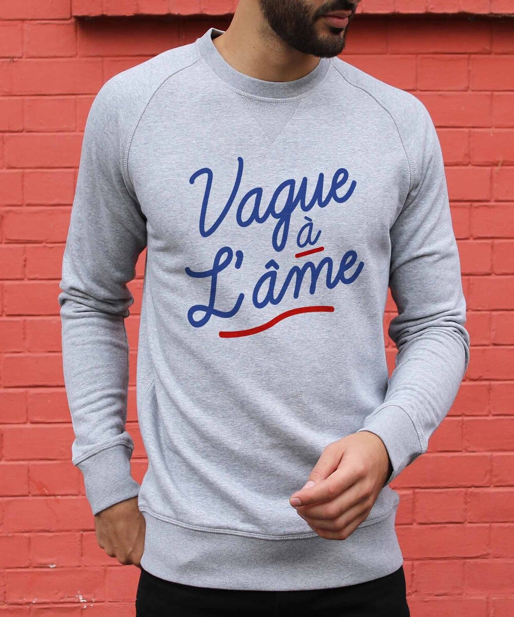 Sweat pour Homme Vague à L'âme de couleur Gris chiné