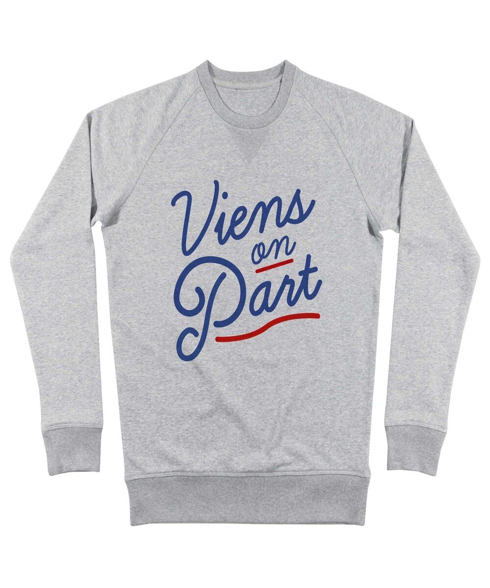 Sweatshirt pour Homme Viens On Part de couleur Gris chiné