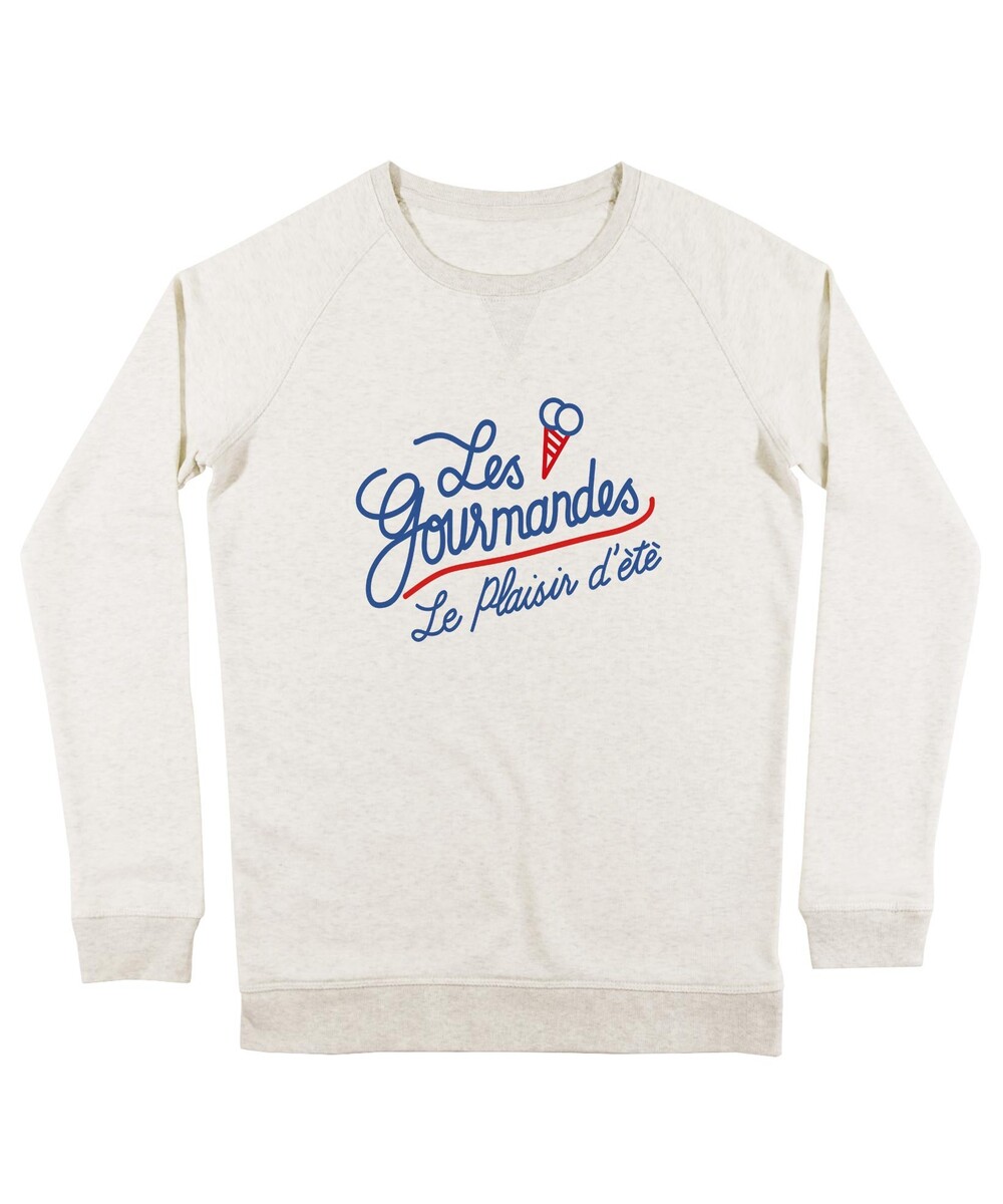 Sweat pour Femme Femme Les Gourmandes de couleur Beige chiné
