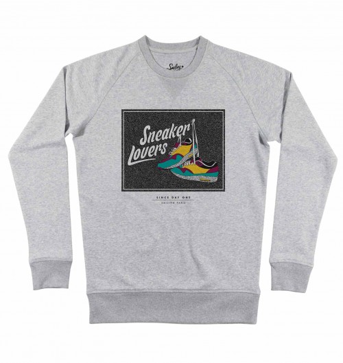 Sweatshirt pour Homme Sneaker Lovers de couleur Gris chiné
