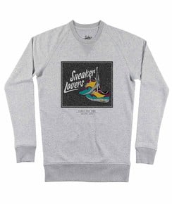 Sweatshirt pour Homme Sneaker Lovers de couleur Gris chiné