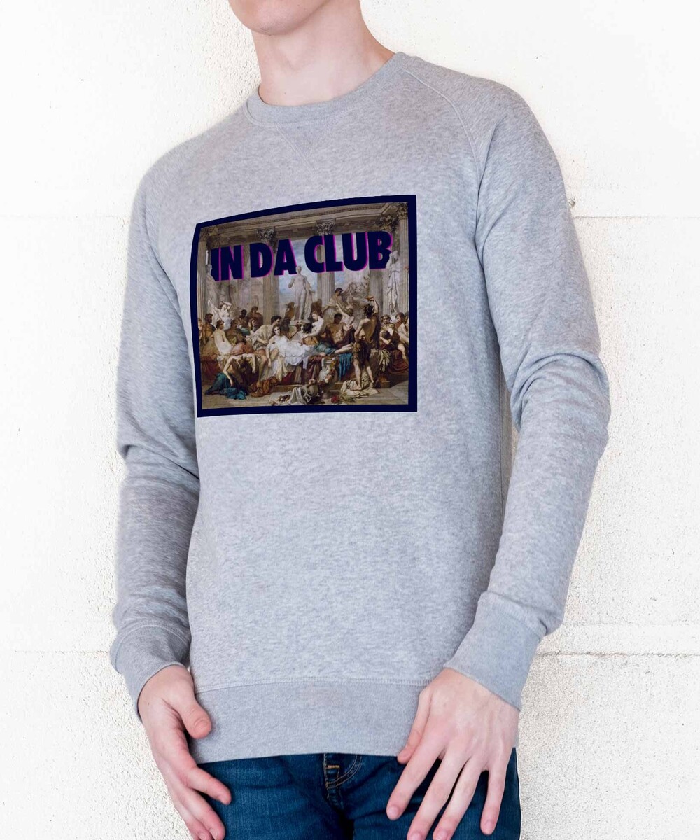 Sweat pour Homme In Da Club de couleur Gris chiné
