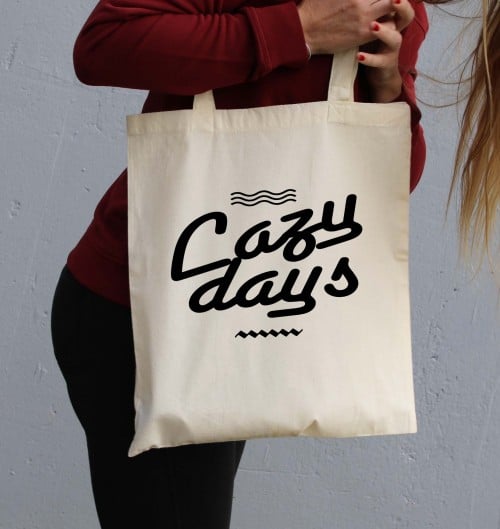 Tote Bag pour Femme Lazy Days de couleur Écru