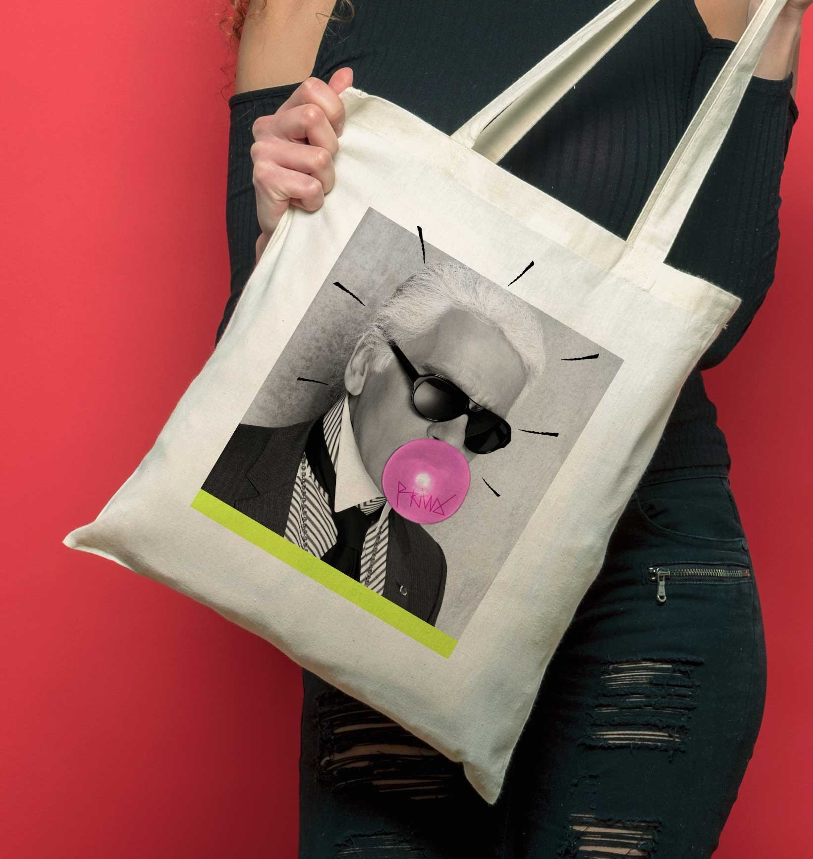 Tote Bag Karl Lagerfeld de couleur Écru par Prand