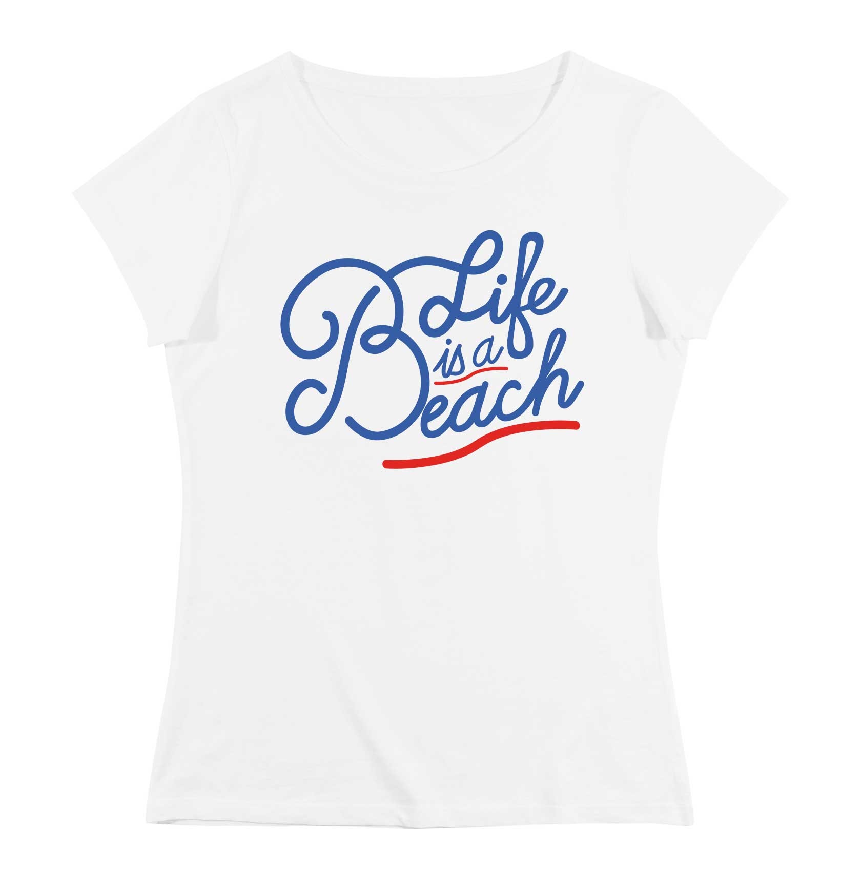 T-shirt Femme avec un Femme Life is a Beach Grafitee