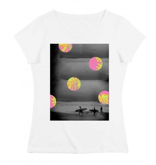 T-shirt Femme avec un Femme Biarritz Beach Grafitee