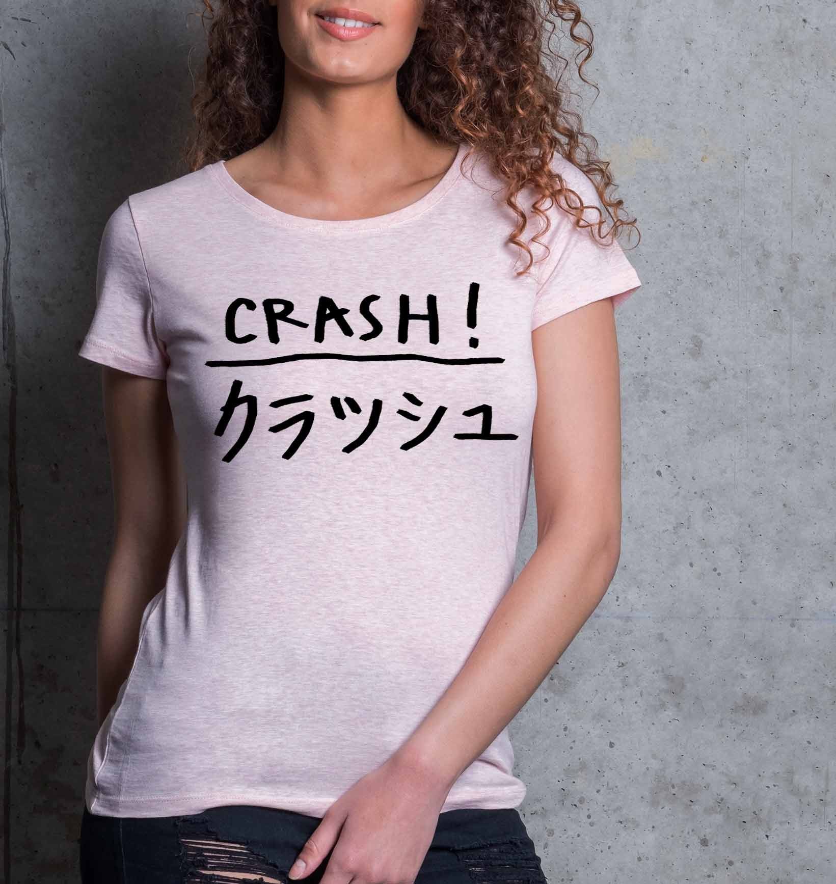 T-shirt Femme Crash de couleur Rose chiné par Aecho