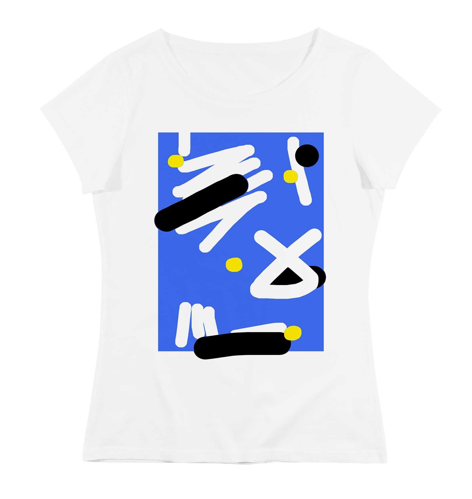 T-shirt Femme avec un Femme Stratégie Abstraite Grafitee