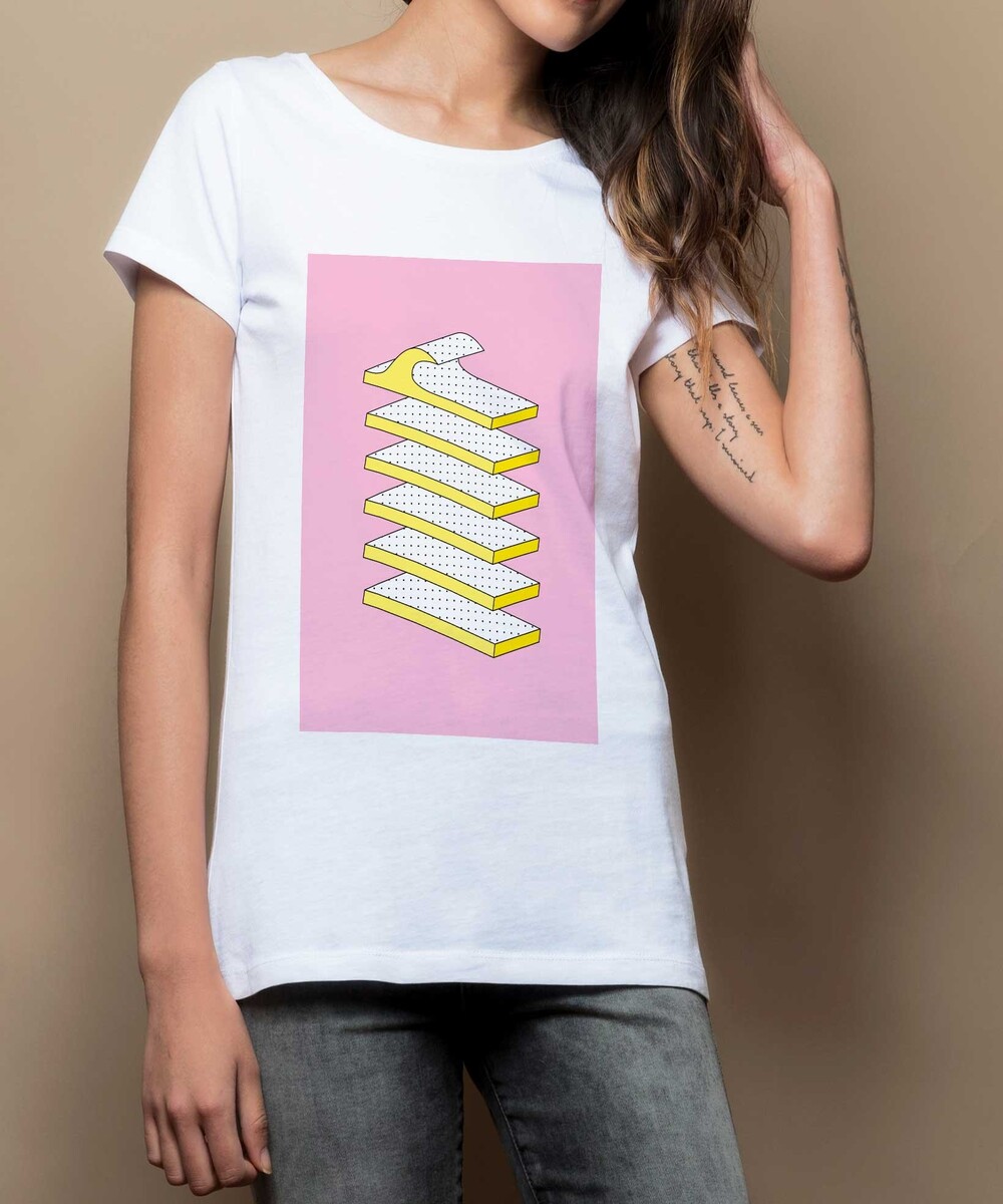T-shirt pour Femme Femme Houle de couleur Blanc