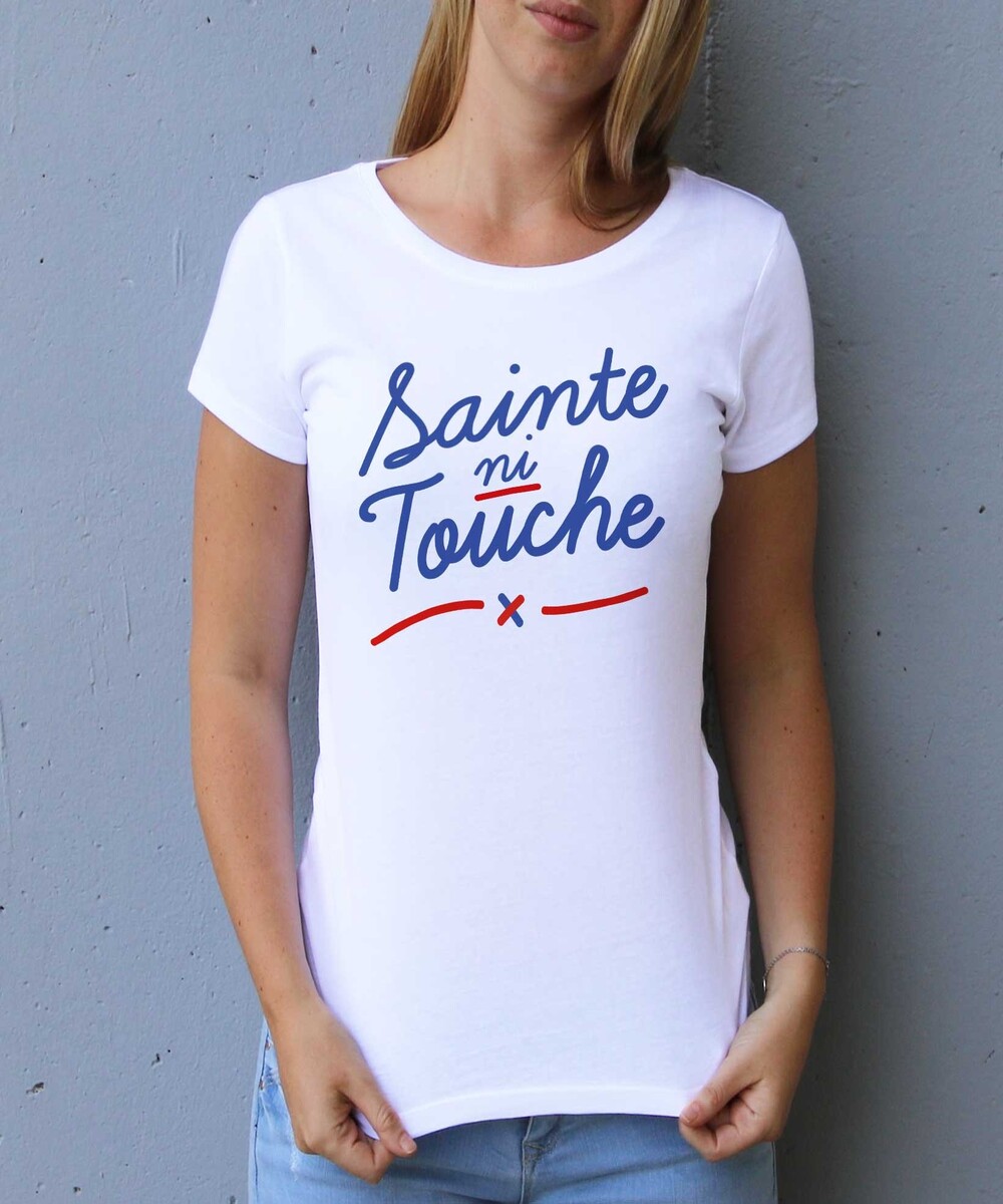T-shirt pour Femme Femme Sainte Ni Touche de couleur Blanc