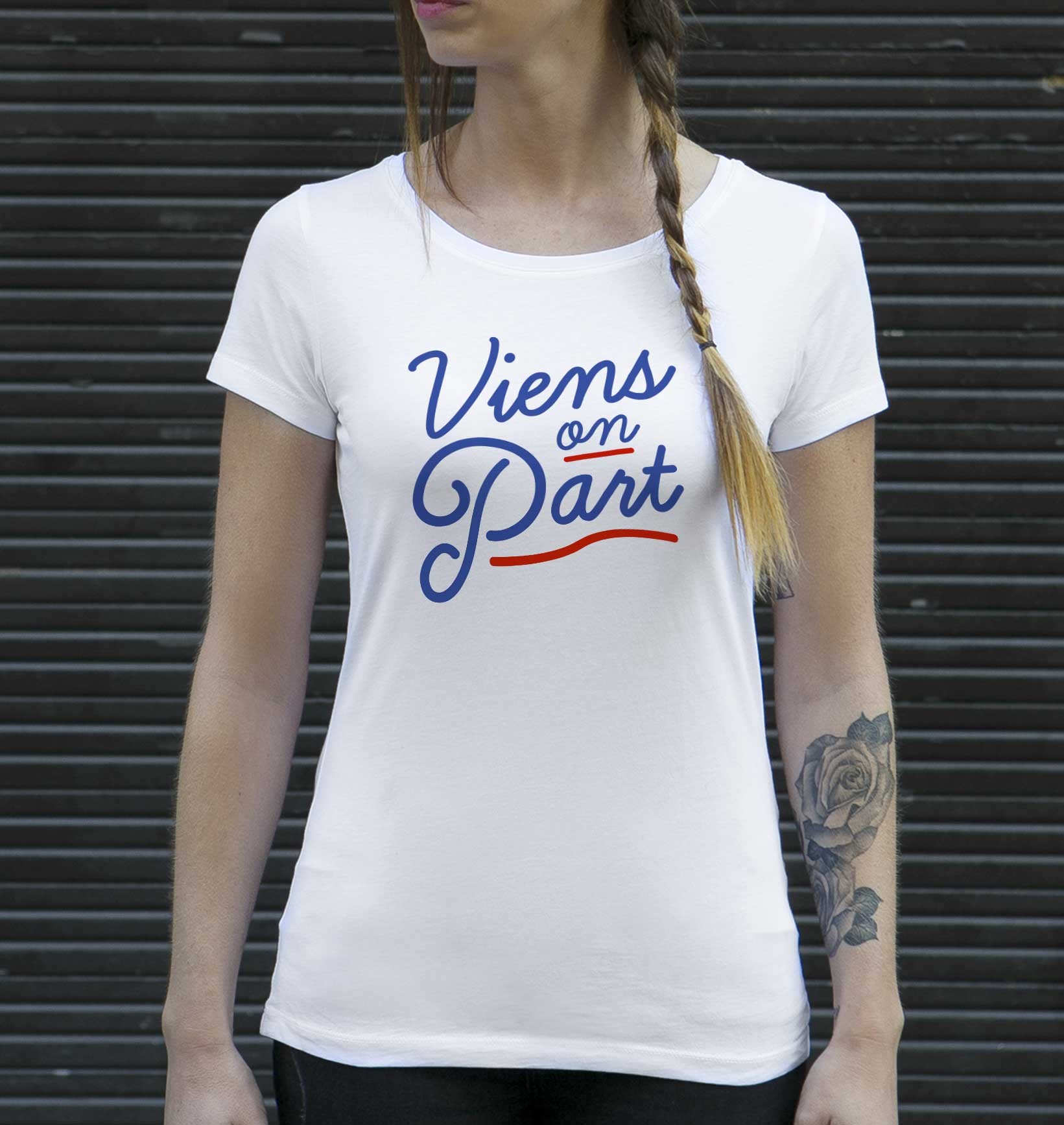 T-shirt Femme Viens On Part de couleur Blanc par Vague A L'Âme