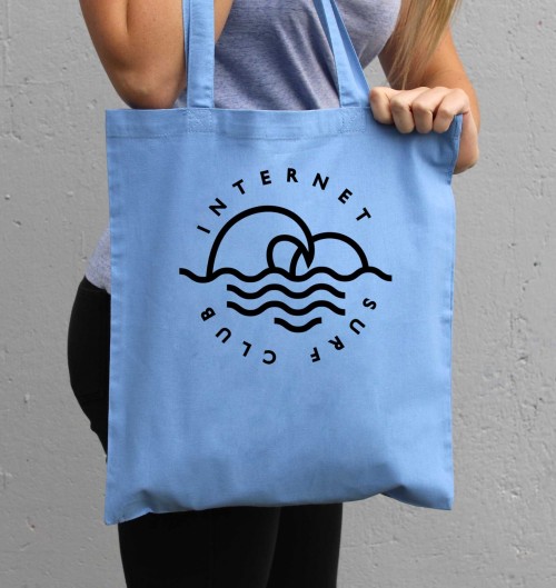 Tote Bag pour Femme Internet Surf Club de couleur Bleu clair