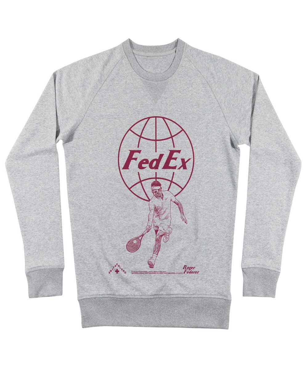 Sweat pour Homme Roger Federer de couleur Gris chiné