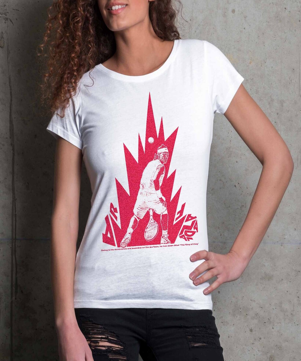 T-shirt pour Femme Femme Rafael Nadal de couleur Blanc