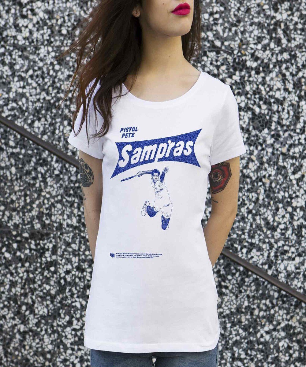 T-shirt pour Femme Femme Pete Sampras de couleur Blanc