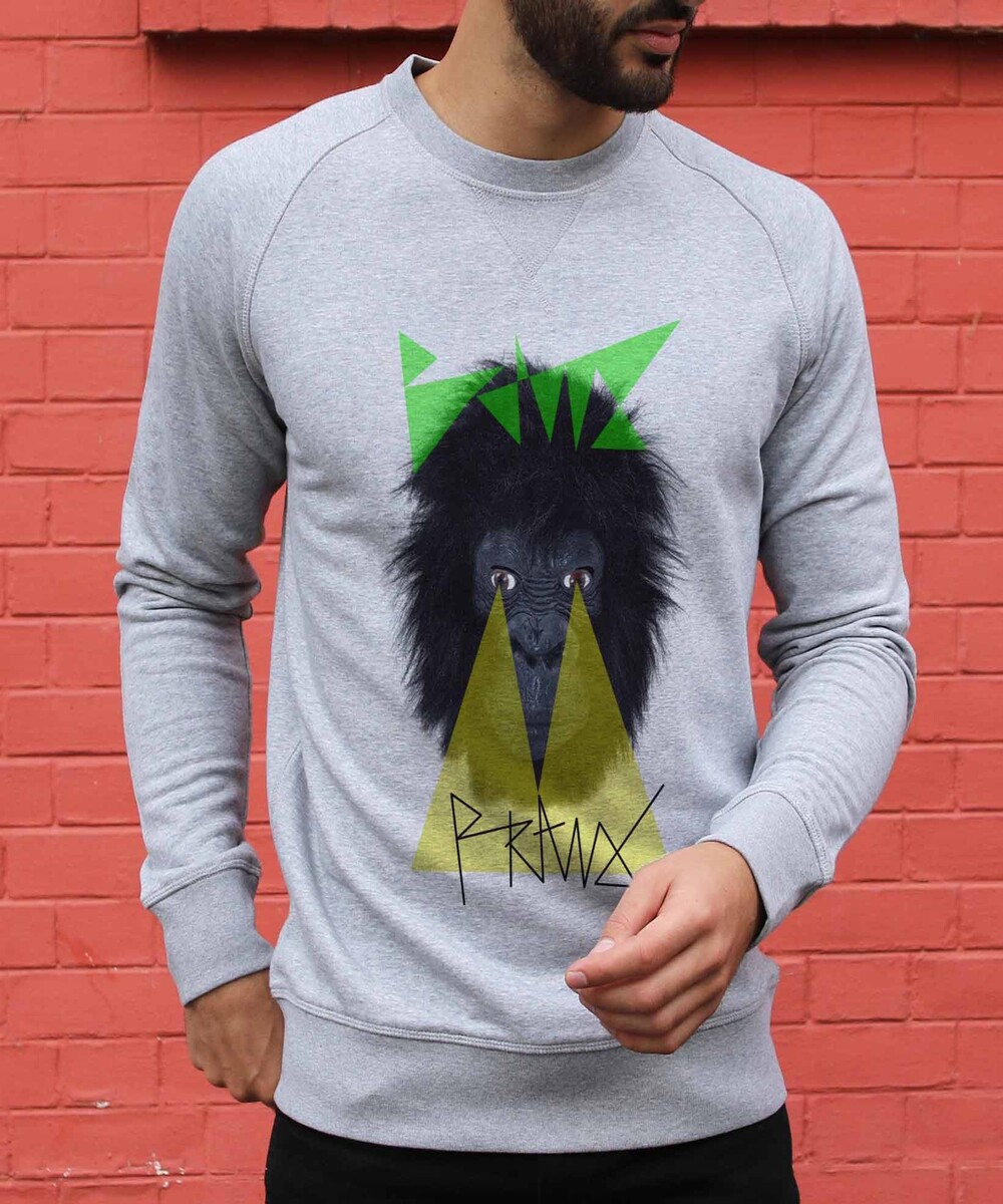 Sweat pour Homme Voodoo Gorille de couleur Gris chiné