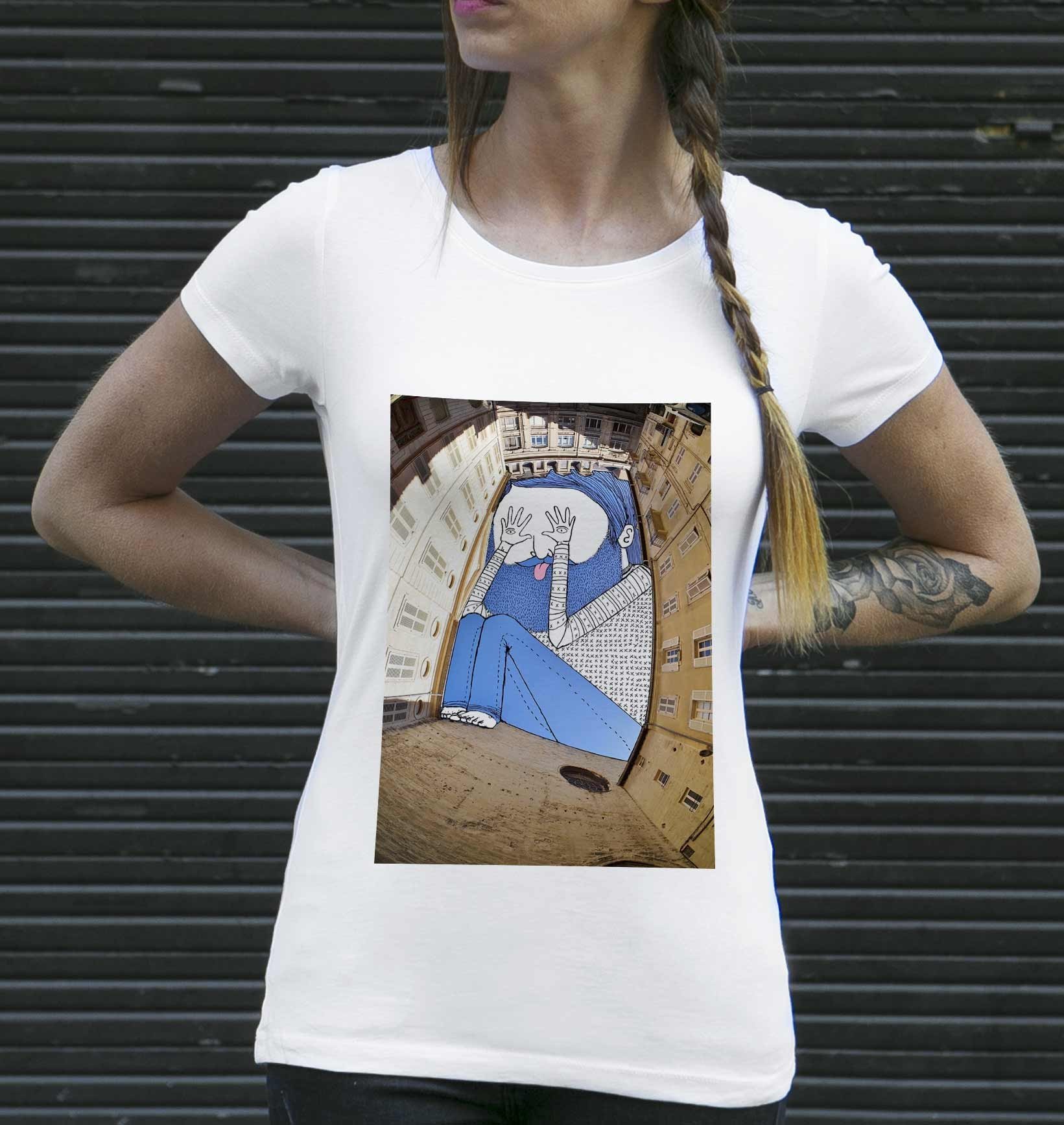 T-shirt Femme Cache-Cache à Avignon de couleur Blanc par Thomas Lamadieu