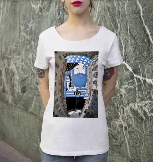 T-shirt pour Femme Femme Ciel de Bruxelles de couleur Blanc