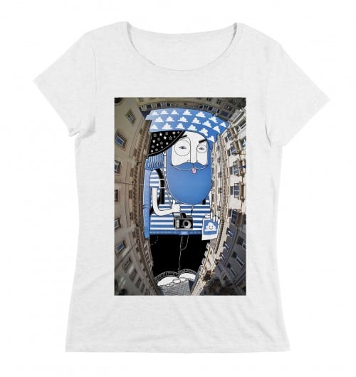 T-shirt Femme avec un Femme Ciel de Bruxelles Grafitee