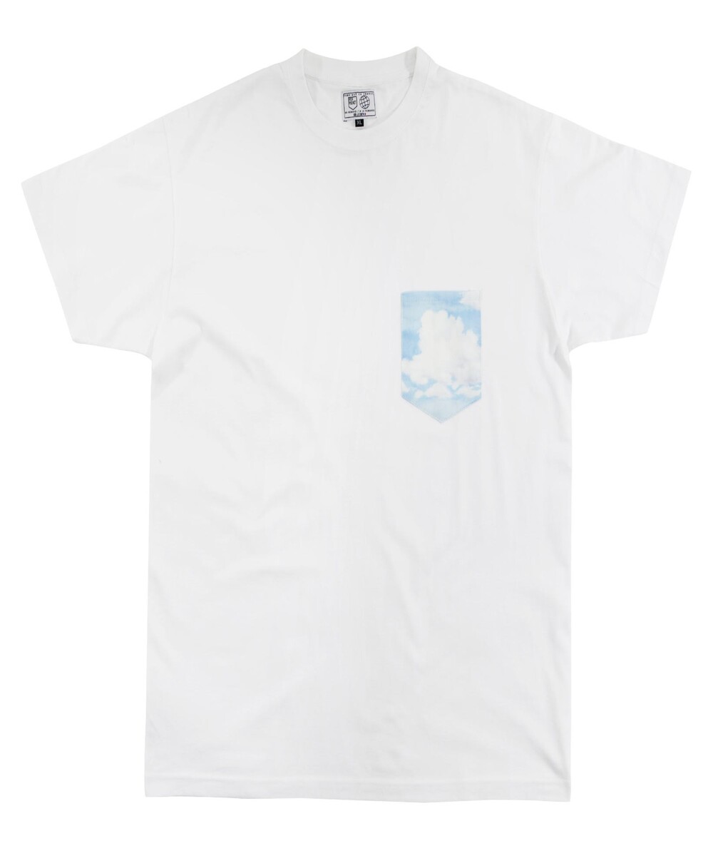 T-shirt pour Homme à Poche Nuages de couleur Blanc