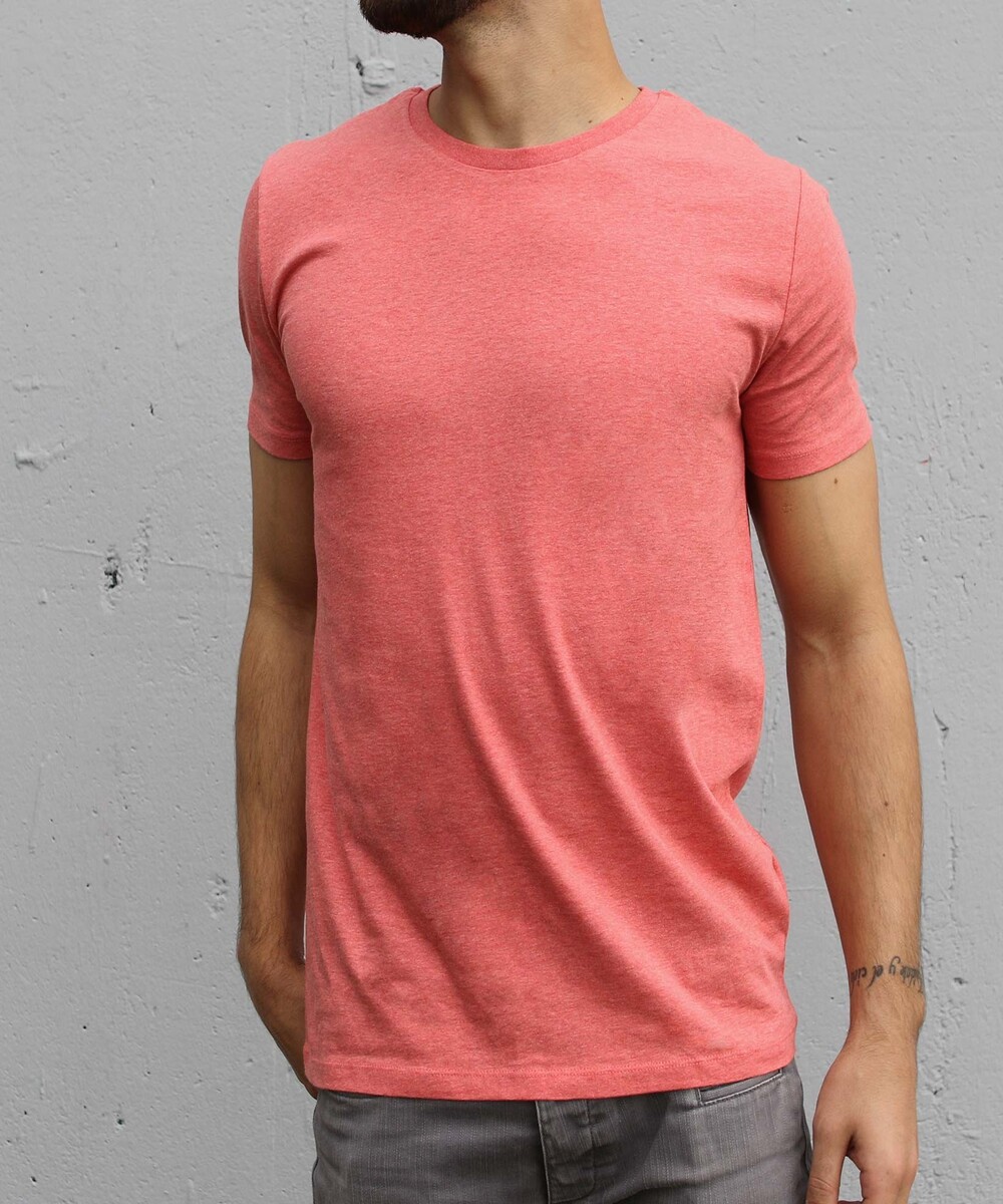 T-shirt pour Homme Homme Rouge Chiné de couleur Rouge chiné