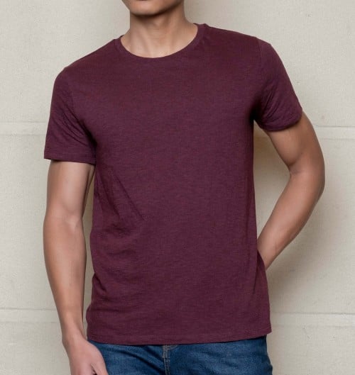 Homme Bordeaux et pierre couleur bloc T-shirt en taille 2 XLARGE BNWT 