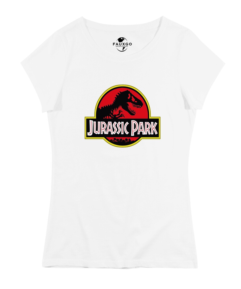 T-shirt pour Femme Femme Jurassic Park de couleur Blanc