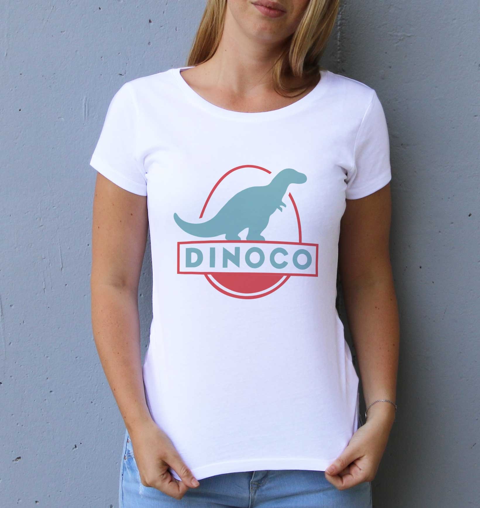 T-shirt Femme Dinoco Cars de couleur Blanc
