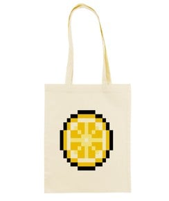 Tote-Bag pour Femme Pixel Citron de couleur Écru