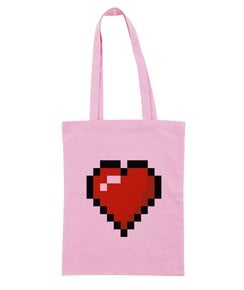 Tote-Bag pour Femme Pixel Coeur de couleur Rose