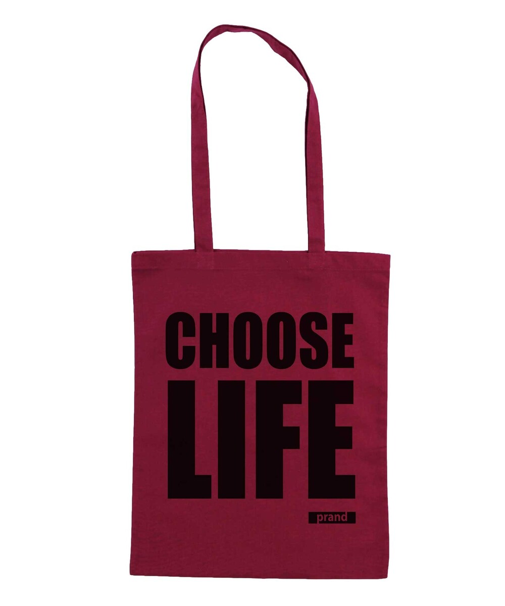Tote Bag Choose Life de couleur Cranberry