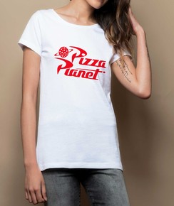 T-shirt à col rond Femme Pizza Planet